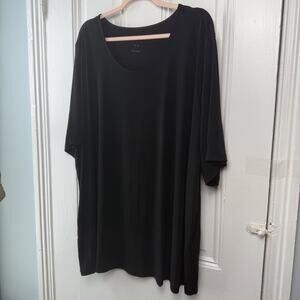 Susan Graver Modern Essentials Liquid Knit Top Womens 5X Black NWOT